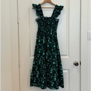 Hill House Ellie Nap Dress in Green Botanical Print